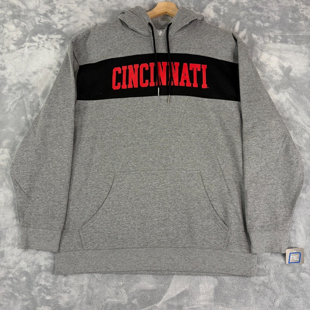 Cincinnati Bearcats Pro Edge Men's XL Hoodie Sweatshirt NCAA Gray NWT